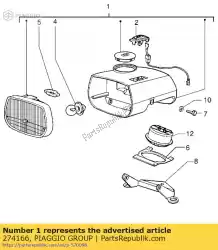 Tutaj możesz zamówić reflektor od Piaggio Group , z numerem części 274166: