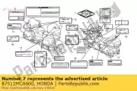 87512MCA600, Honda, geen beschrijving beschikbaar op dit moment honda gl 1800 2001 2002, Nieuw