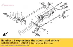 Aqui você pode pedir o parafuso, junta da haste do meio em Honda , com o número da peça 90104MR1000: