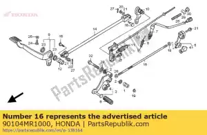 honda 90104MR1000 parafuso, junta da haste do meio - Lado inferior