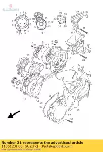 Suzuki 1136123H00 dekking, eng sproc - Onderkant