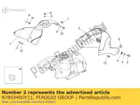 97863400Y11, Piaggio Group, pokrywa zbiornika szara moto-guzzi stelvio 1200 2008 2009, Nowy