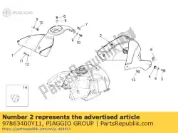 deksel tank grijs van Piaggio Group, met onderdeel nummer 97863400Y11, bestel je hier online: