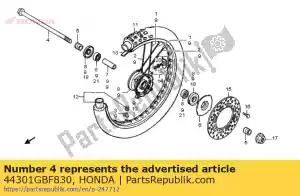 Honda 44301GBF830 eixo, roda fr - Lado inferior