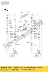 Here you can order the holder-fork under from Kawasaki, with part number 440370019: