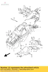 cover, achterste fend van Suzuki, met onderdeel nummer 6311423H00, bestel je hier online: