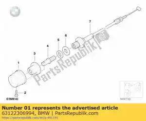 bmw 63122306994 adjustment knob - Bottom side