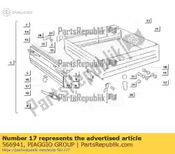 Here you can order the hinge from Piaggio Group, with part number 566941: