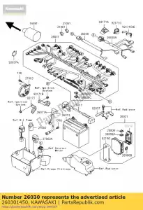 kawasaki 260301450 harnas, sub vn1500-d1 - Onderkant