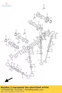 suzuki 1270202F00 conjunto de árbol de levas - Lado inferior