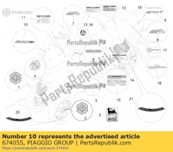 Aprilia 674055, Etykieta sportowa ?500 ie?, OEM: Aprilia 674055