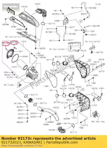 kawasaki 921732023 01 pince, boîtier de filtre à air - La partie au fond