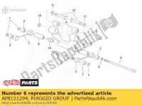 AP8121294, Piaggio Group, pino pivô do motor aprilia  leonardo 250 1999 2000 2001 2002 2003 2004, Novo