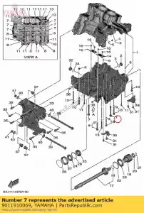 yamaha 9011910069 bolt, with washer - Bottom side