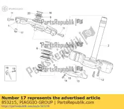 Ici, vous pouvez commander le bloc silencieux auprès de Piaggio Group , avec le numéro de pièce 853215: