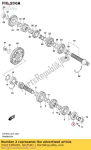 suzuki 2422148G00 engranaje, segundo accionamiento - Lado inferior