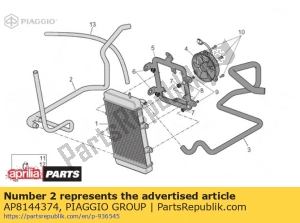 aprilia AP8144374 tuyau de refroidisseur-thermostat - La partie au fond