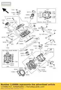 kawasaki 110080767 culata-culata, rr kvf650fd - Lado inferior