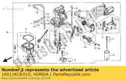 ventiel set, vlotter van Honda, met onderdeel nummer 16011KCK910, bestel je hier online: