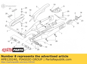 aprilia AP8120240 gasket ring - Bottom side