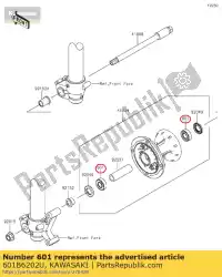 lager, kogel, # 6202uc3 ke175-d3 van Kawasaki, met onderdeel nummer 601B6202U, bestel je hier online: