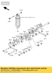 Kawasaki 420361207 mouw, 20x28x60 - Onderkant