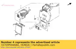 zegel, verpakking van Honda, met onderdeel nummer 33709MAN680, bestel je hier online:
