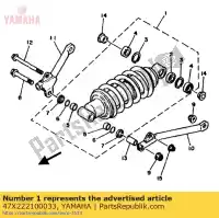 47X222100033, Yamaha, shock absorber assy, rear yamaha rd rdlc 500, New