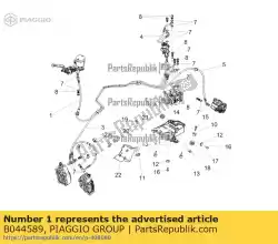 Ici, vous pouvez commander le tuyau de frein avant pompe-hecu abs auprès de Piaggio Group , avec le numéro de pièce B044589:
