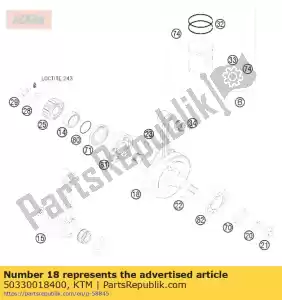 ktm 50330018400 wa? korbowy kpl. 125 sx 2007 - Dół