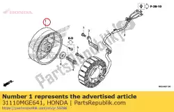 Here you can order the flywheel comp. From Honda, with part number 31110MGE641: