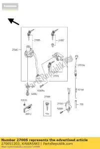 kawasaki 270051203 interruptor-montaje-encendido kl250-h1 - Lado inferior