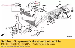 Ici, vous pouvez commander le tuyau, radiateur supérieur auprès de Honda , avec le numéro de pièce 19505MGSD30: