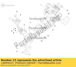 Tutaj możesz zamówić w?? Korpusu przepustnicy od Piaggio Group , z numerem części 1A004107: