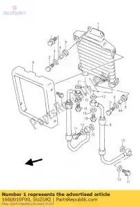 suzuki 1660010F00 koeler, olie - Onderkant