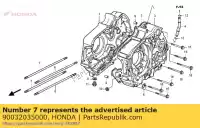 90032035000, Honda, Bullone b, prigioniero cilindro (188mm) honda (b) usa (e) england belgium clm little cub (x) japan crf general export england australia france germany st (n) germany xr z k1 netherlands zb (j) 50 70 1950 1951 1952 1953 1954 1955 1956 1957 1958 1959 1960 1961 1962 1963 1964 1965 1966 1967 1968 1, Nuovo