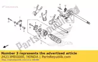 24213MEG000, Honda, garfo, l. câmbio de marchas honda vt shadow ca spirit c2  s c2s c cs black c2b vt750c vt750ca vt750c2 vt750c2b vt750c2s vt750cs 750 , Novo