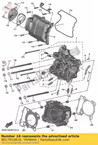 yamaha 9017910818 porca - Lado inferior