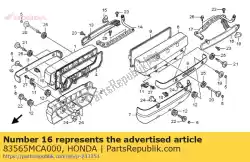 dekking, l. Injectie van Honda, met onderdeel nummer 83565MCA000, bestel je hier online: