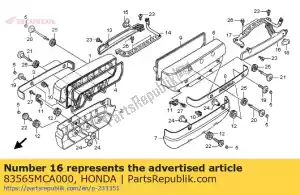 honda 83565MCA000 ok?adka, l. iniekcja - Dół