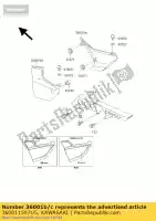 360011597U5, Kawasaki, cover-side, lh, p.j.gre zr1100-c kawasaki zrx 1100 1999 2000, Nieuw