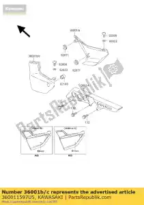 kawasaki 360011597U5 cover-side, lh, p.j.gre zr1100-c - Onderkant