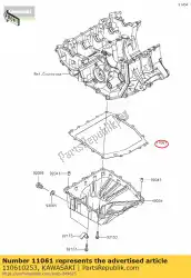 Qui puoi ordinare guarnizione, coppa dell'olio zx600p7f da Kawasaki , con numero parte 110610253: