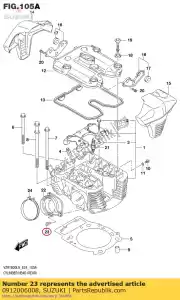 Suzuki 0912006008 parafuso, tubo de entrada - Lado inferior