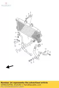 suzuki 1649232F00 guia, mangueira de óleo, - Lado inferior