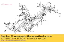 Here you can order the bolt,socket 8x22 from Honda, with part number 90108MZ1610: