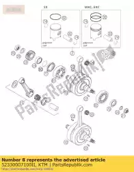 Ici, vous pouvez commander le piston ii cpl. 64mm 200 2000 auprès de KTM , avec le numéro de pièce 52330007100II: