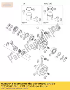 KTM 52330007100II piston ii cpl.64mm 200 2000 - La partie au fond