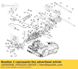 Piaggio Group 1A000008 braccio sospensione dx completo - Lado inferior