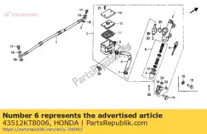 Honda 43512KT8006 mangueira, óleo do cilindro mestre - Lado inferior